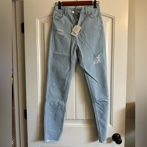 NWT Byegreis high-rise light wash skinny jeans, size Small